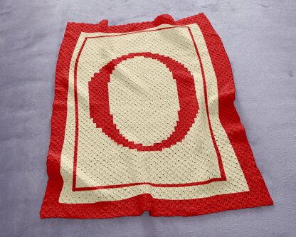 Christmas C2C Crochet Pattern Initial Letter O Blanket Baby Shower Stroller Name Throw