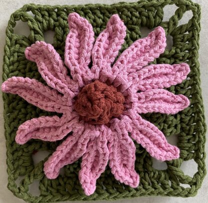 Echinacea Flower Granny Square