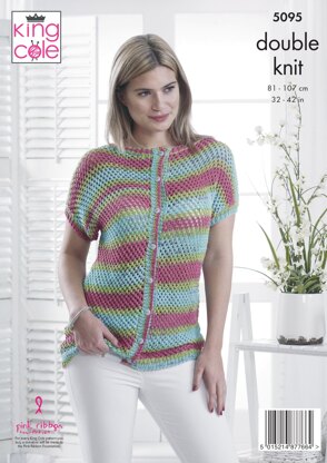 Cap Sleeved Top & Cardigan in King Cole DK - 5095 - Downloadable PDF