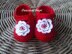 Red baby shoes with flower