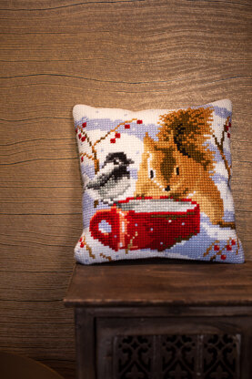 Vervaco Squirrel Cushion Cross Stitch Kit - 40cm x 40cm