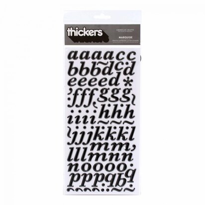 American Crafts Thickers Marquise Alphabet Chipboard Black (164 Piece)