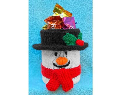 Christmas Snowman tin can holder