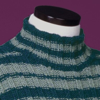 Vermont Fiber Designs 114 Striped Reverse Rib Mock Turtleneck PDF