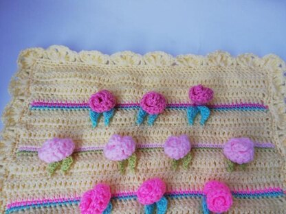 Flower crochet blanket