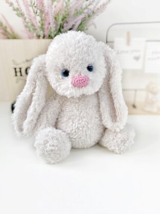 Cute teddy bunny with pink nose