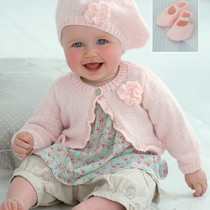 Cardi, Beret and Shoes in Sirdar Snuggly DK - 1812
