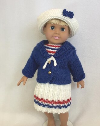 Sail Away with Me, Knitting Patterns fit American Girl and other 18-Inch Dolls