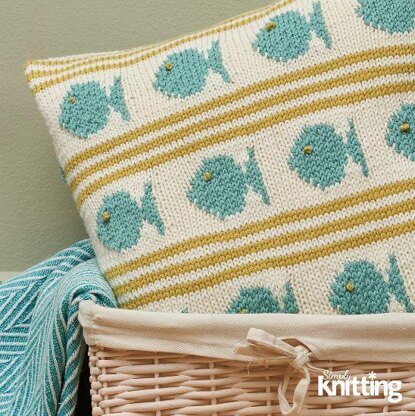 Stripes and Fish Cushion Cover