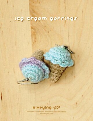 Crochet Ice Cream Cone Earrings