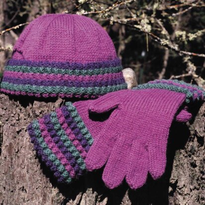 Tayberry Hat & Gloves - knitting pattern