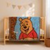 Winnie the Pooh & Bees Blanket Baby Peach Throw Cartoon Crib C2C CROCHET PATTERN