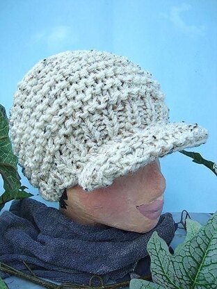 Knit Flat Adult Newsboy Hat | Knitting Pattern 82