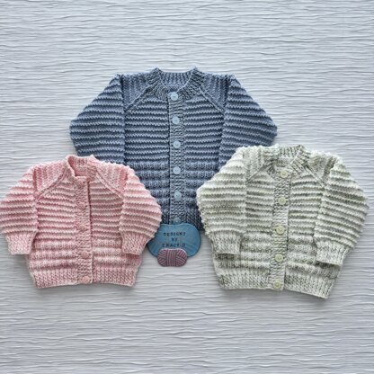 Callie Baby Cardigan 16" to 22" chest size. Approx 0-12mths