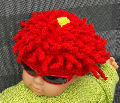 Baby Red Dahlia Beanie Hat