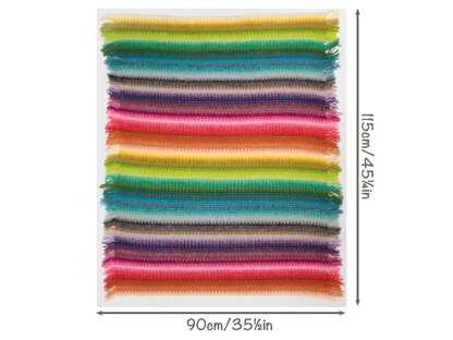 Rainbow V-stitch Stripe Blanket