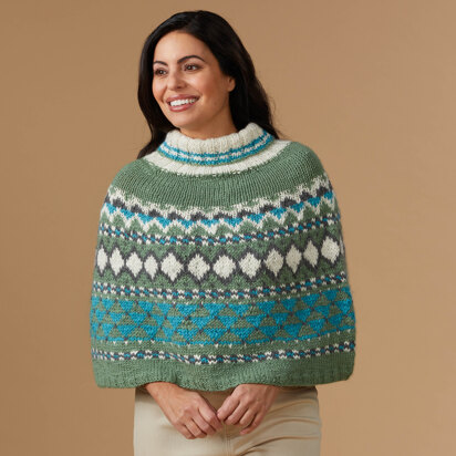 #1324 Capella - Cape and Poncho Knitting Pattern for Women in Valley Yarns Hardwick by Valley Yarns - knitting pattern