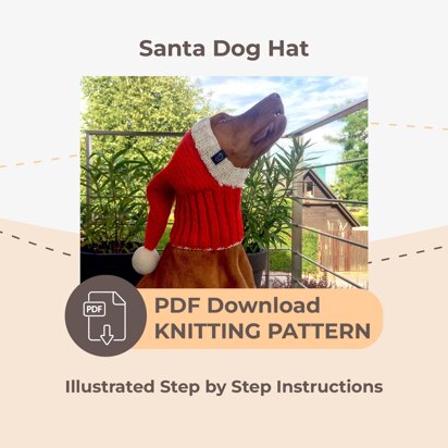 Santa Dog Hat - knitting pattern