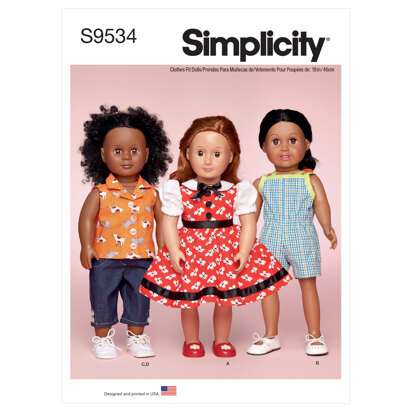 Simplicity 18" Doll Clothes S9534 - Paper Pattern, Size OS (One Size Only)