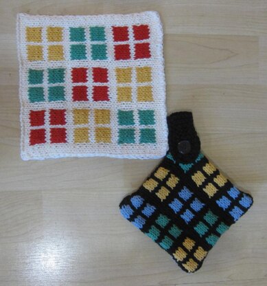 KGeometry: 36 Squares Placemat and Pot Holder