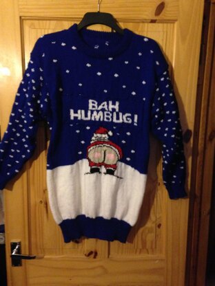 Christmas Cheeky Naughty Santa Bah Humbug Jumper