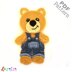 Bear boy crochet applique pattern