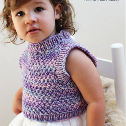 Double Moss Stitch Vest in Ella Rae Lace Merino Chunky - ER8-03 - Downloadable PDF