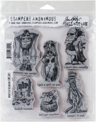 Stampers Anonymous Tim Holtz Cling Stamps 7"X8.5" - Monster Reunion