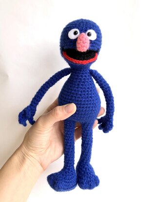 Sesame Street Grover stuffed toy Crochet pattern by Amber Romano LoveCrafts