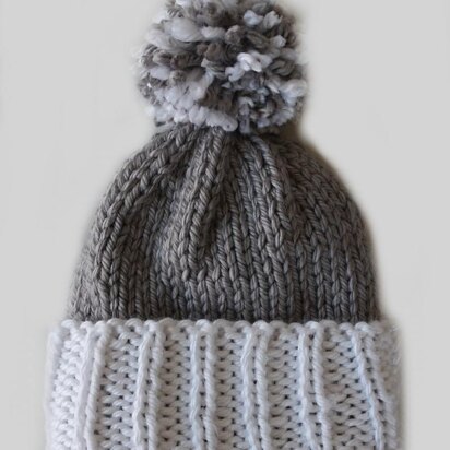 Colorblock Beanie Pom Hat