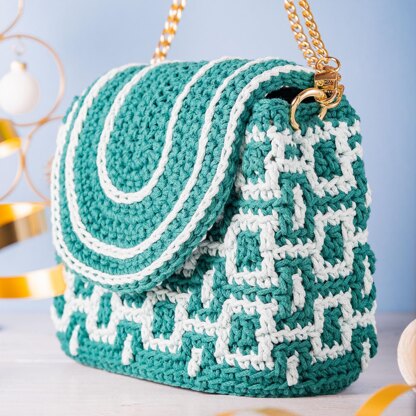 Mosaic crochet shoulder bag "Geometry"