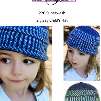 Zig Zag Childs Hat in Cascade 220 Superwash - W240