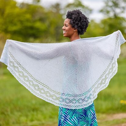 781 Teagan Shawl - Knitting Pattern for Women in Valley Yarns 2/10 Merino Tencel