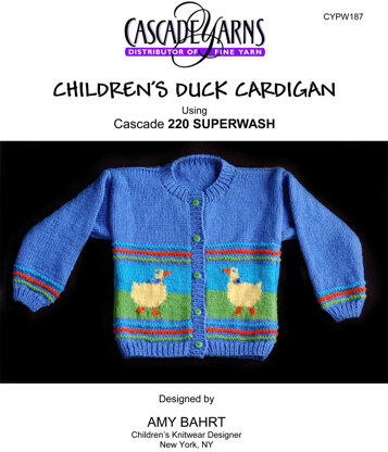 Children's Duck Cardigan in Cascade 220 Superwash - W187