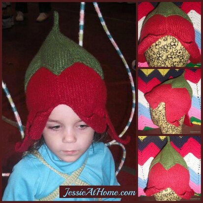 Upside Down Flower Hat - knitting pattern