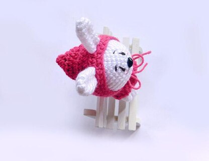 Little Hoodie Rabbit Crochet Pattern, White Rabbit with Hood,Crochet