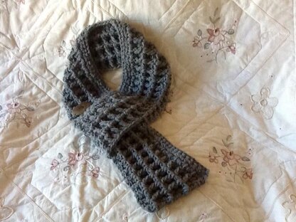 London Grey Mist Crocheted Scarf