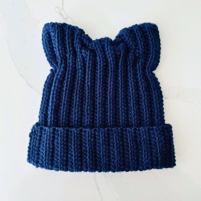 Ribbed Cat Ear Beanie