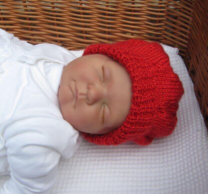 Baby Red Silk Tam Hat