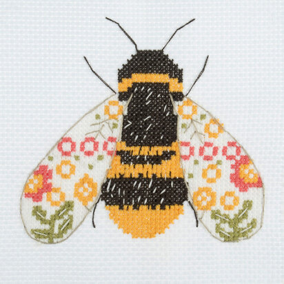 Kreuzstich-Stickset „Biene“ von Trimits – 13 x 13 cm