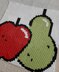 Apple & Pear Blanket Fruits Throw Decor Intarsia C2C Crochet Pattern