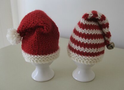 Santa And Elf Hat Egg Cosies