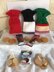 DK knitting pattern Santa, Snowman & Elf chocolate treat gift bag pouches