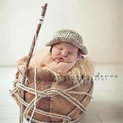 Newborn Fishing Hat + Fish