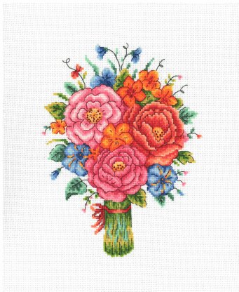 Creative World of Crafts Summer Bouquet Cross Stitch Kit - 17cm x 21cm
