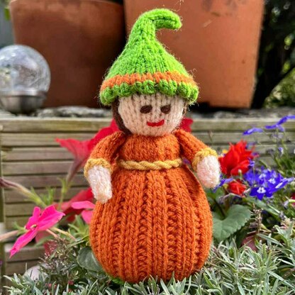 Halloween Pumpkin Doll Knitting Pattern - Toy Knitting Pattern