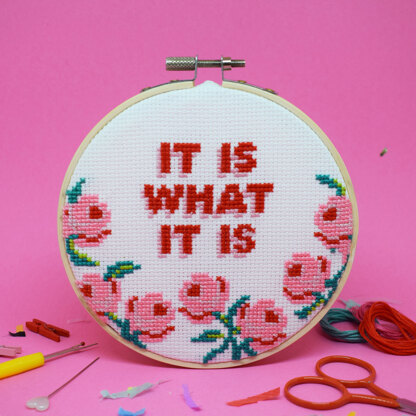 The Make Arcade It is What It Is Cross Stitch Kit - 5 Inch