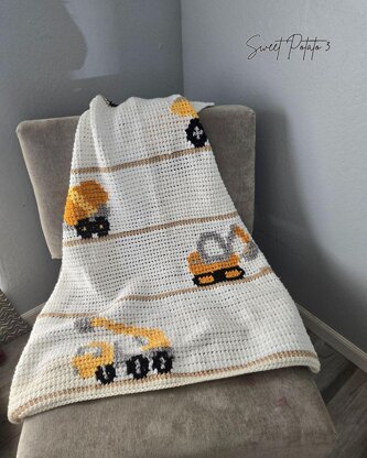 Construction Truck Baby Blanket