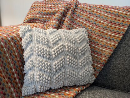 Bobble Waves Crochet Cushion Cover Pattern