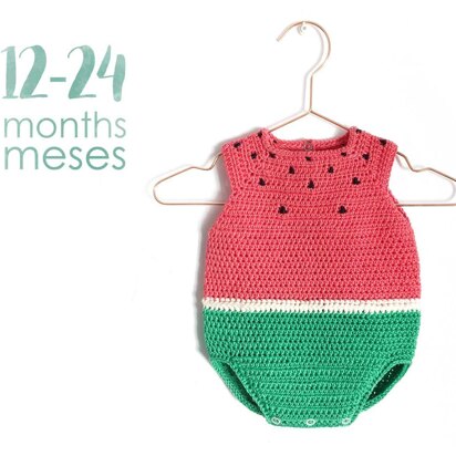 12-24 months - Crochet Watermelon Romper